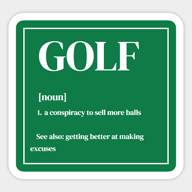 Funny Golf Definition Sticker by DonWillisJrArt